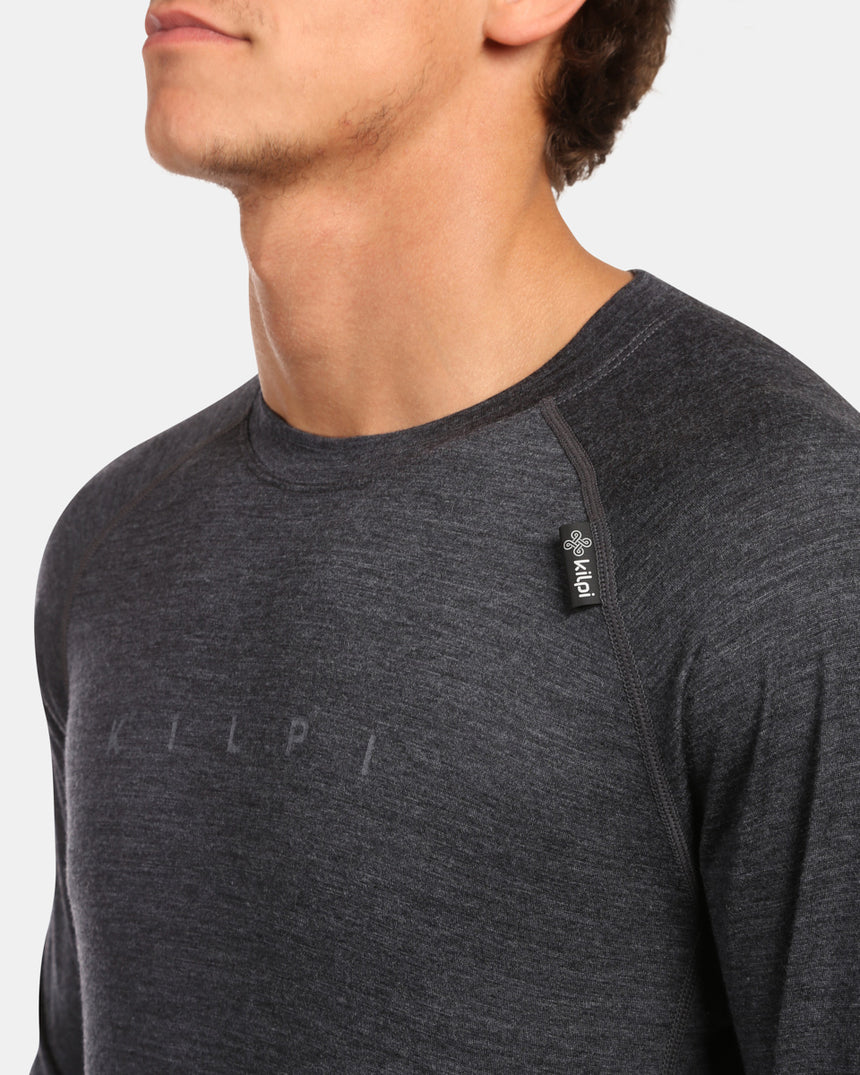 Maglia da uomo in lana merino a maniche lunghe base strato superiore Kilpi MAVORA TOP-M