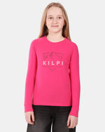 T-shirt da bambina in cotone a maniche lunghe Kilpi VERATI-JG