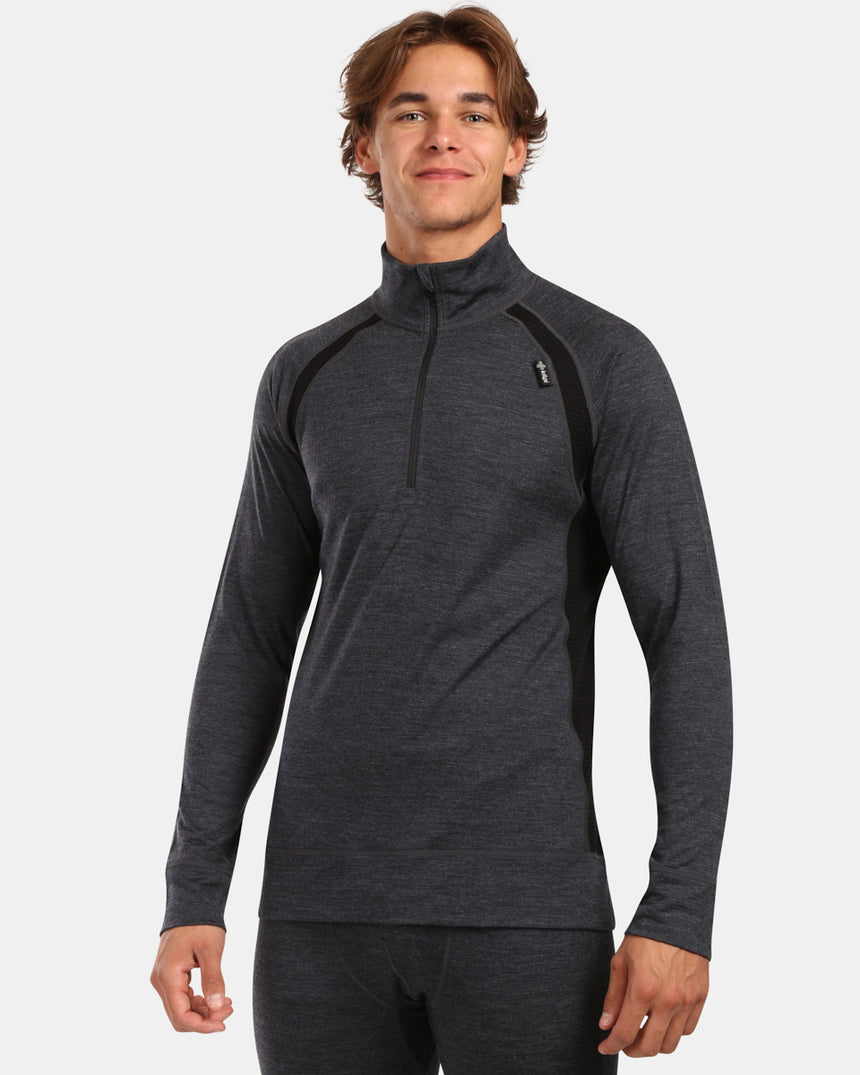 Maglia da uomo in lana merino a maniche lunghe base strato superiore Kilpi JAGER-M