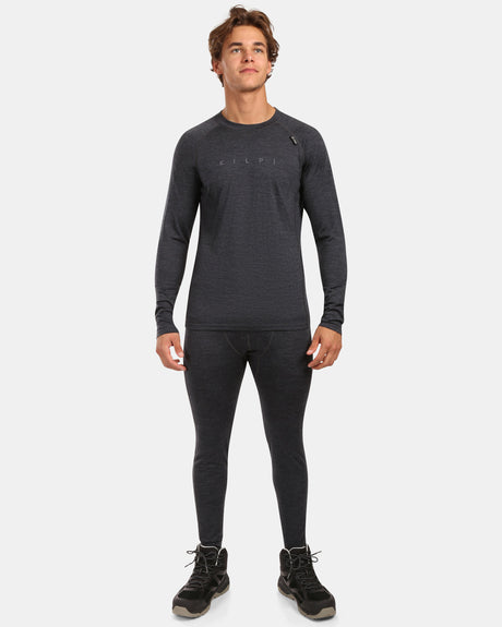 Men's merino wool long sleeves base layer top Kilpi MAVORA TOP-M