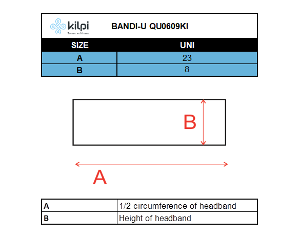 Fascia da corsa Kilpi BANDI-U – Size chart