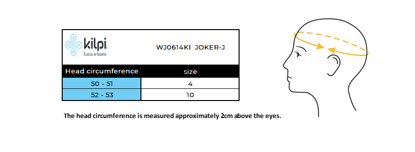Cappello invernale per bambini Kilpi JOKER-J – Size chart