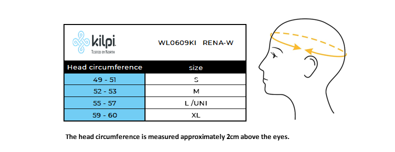 DONNAè il cappello invernale Kilpi RENA-W – Size chart