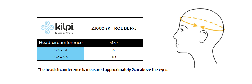 Maschera per bambini Kilpi ROBBER-J – Size chart