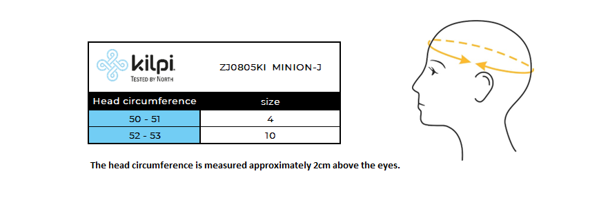 Kid's neck warmer Kilpi MINION-J – Size chart